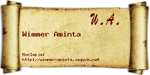 Wimmer Aminta névjegykártya